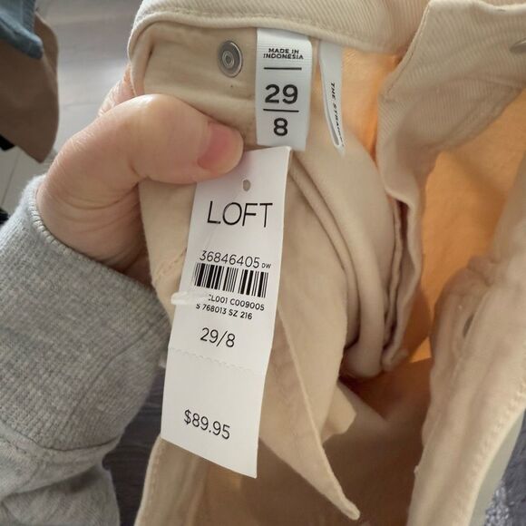 Ann Taylor Loft Women’s 29 The Straight Cream Jeans New - Picture 6 of 8